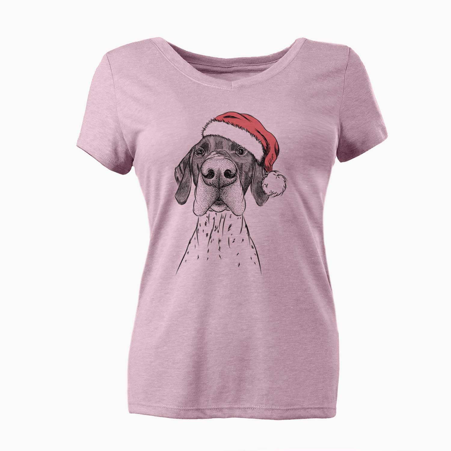 Santa Booze the German Shorthaired Pointer - Women's V-neck Shirt