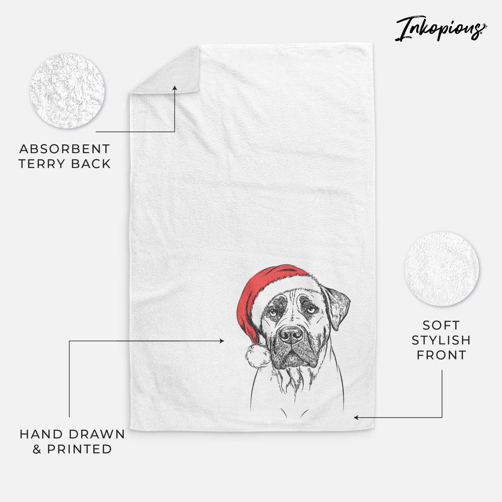 Boris the Boerboel Decorative Hand Towel