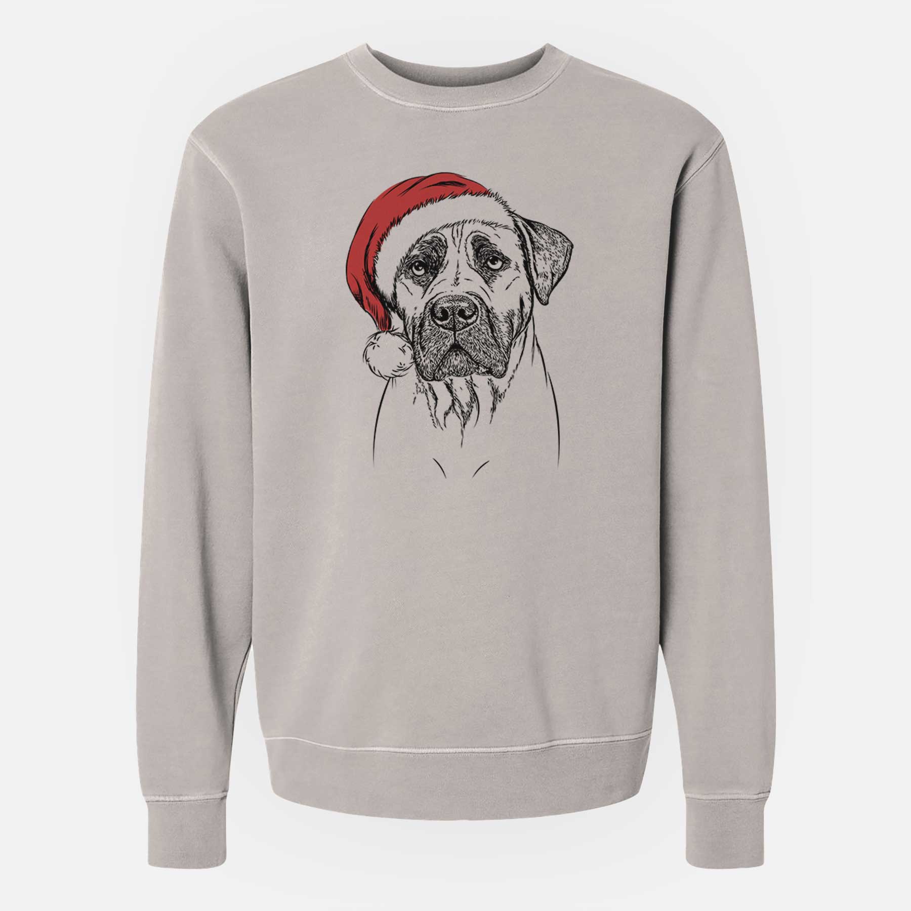 Santa Boris the Boerboel - Unisex Pigment Dyed Crew Sweatshirt