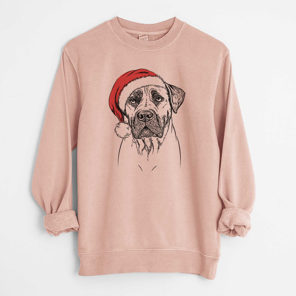 Santa Boris the Boerboel - Unisex Pigment Dyed Crew Sweatshirt