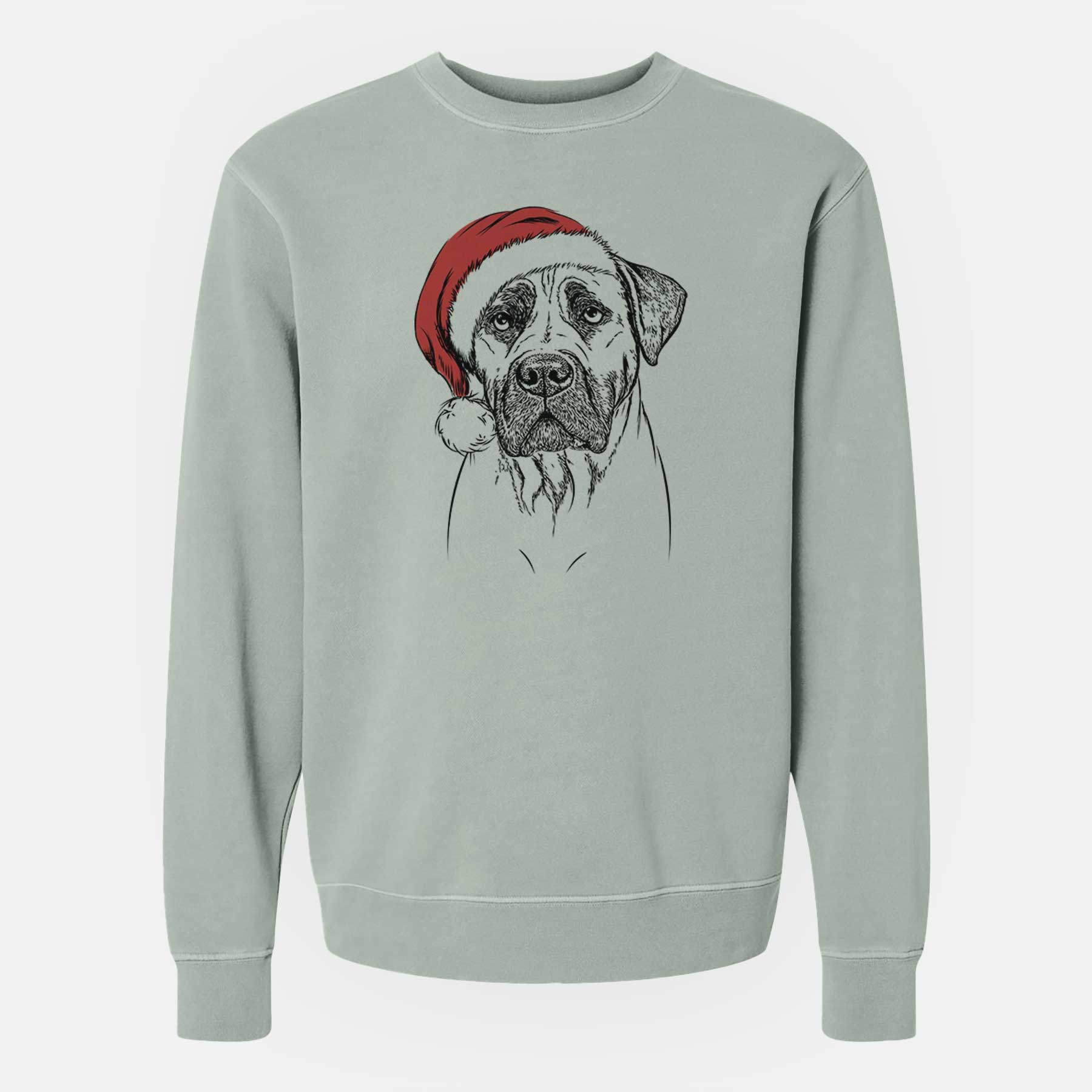 Santa Boris the Boerboel - Unisex Pigment Dyed Crew Sweatshirt