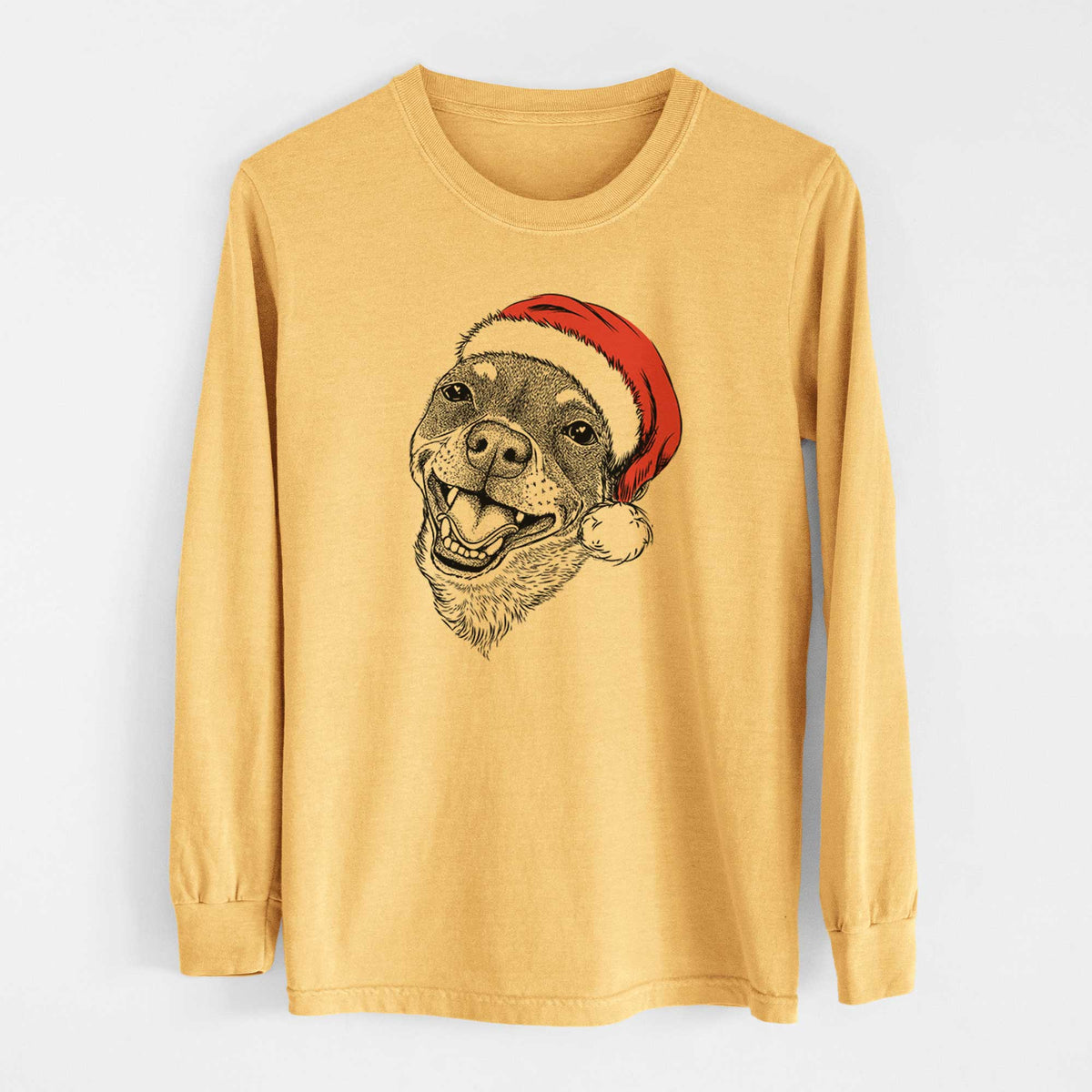 Santa Boss the Chihuahua - Heavyweight 100% Cotton Long Sleeve