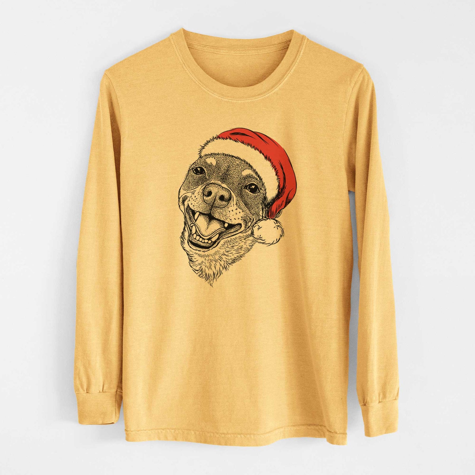 Santa Boss the Chihuahua - Heavyweight 100% Cotton Long Sleeve