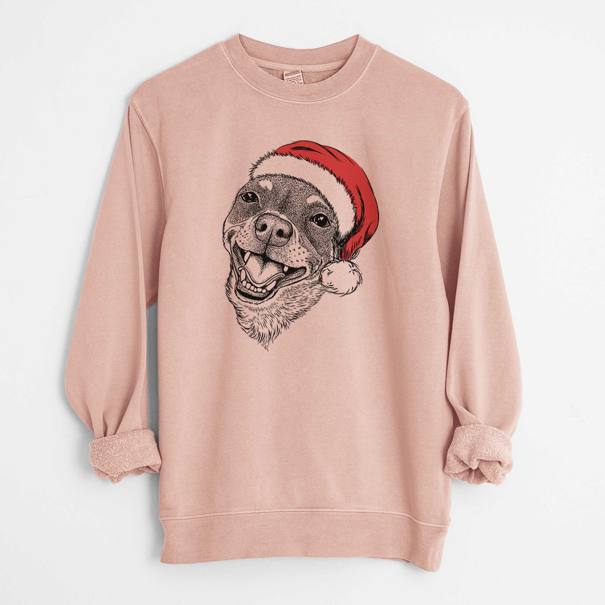 Santa Boss the Chihuahua - Unisex Pigment Dyed Crew Sweatshirt