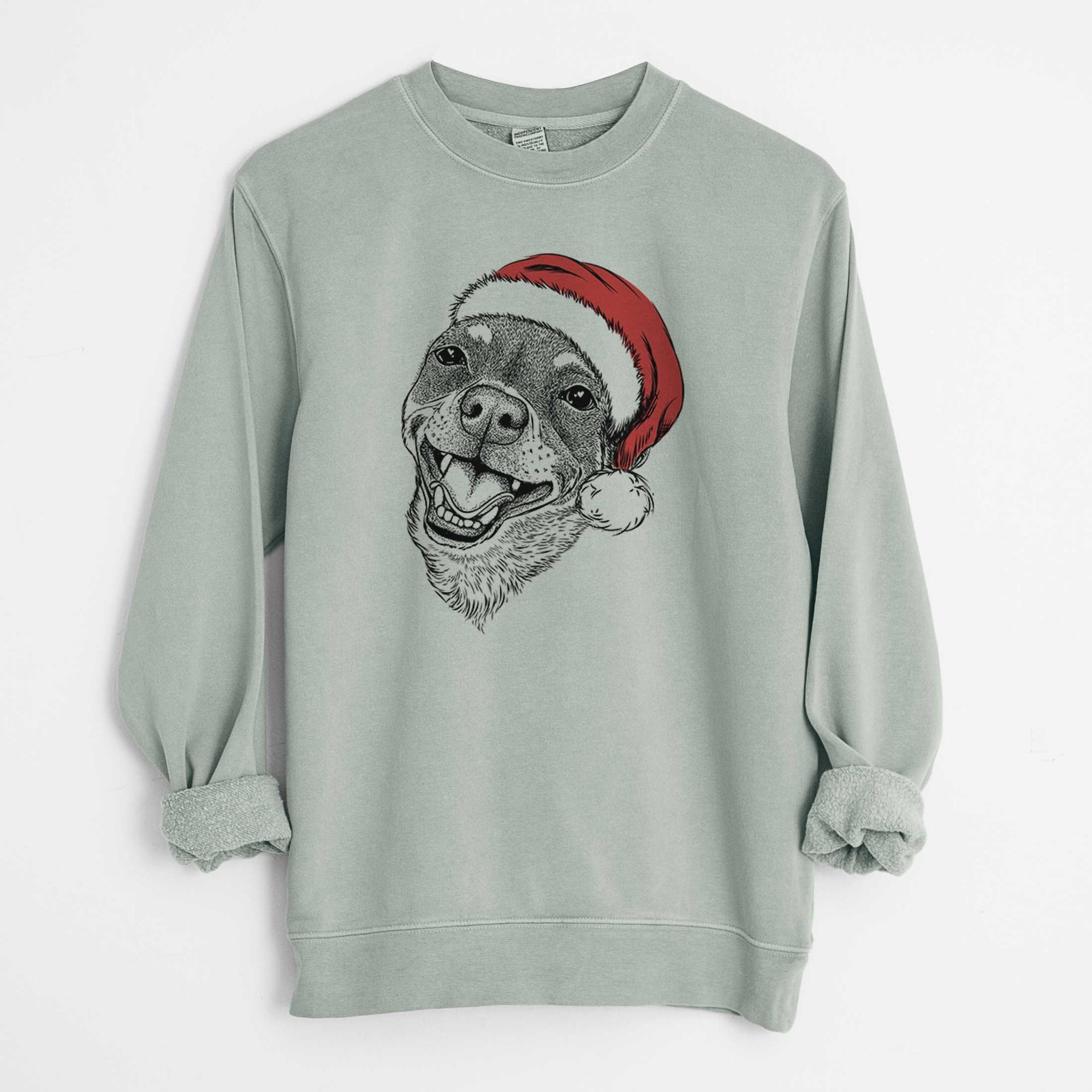 Santa Boss the Chihuahua - Unisex Pigment Dyed Crew Sweatshirt