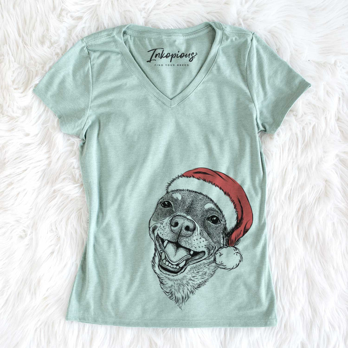 Santa Boss the Chihuahua - Women&#39;s V-neck Shirt