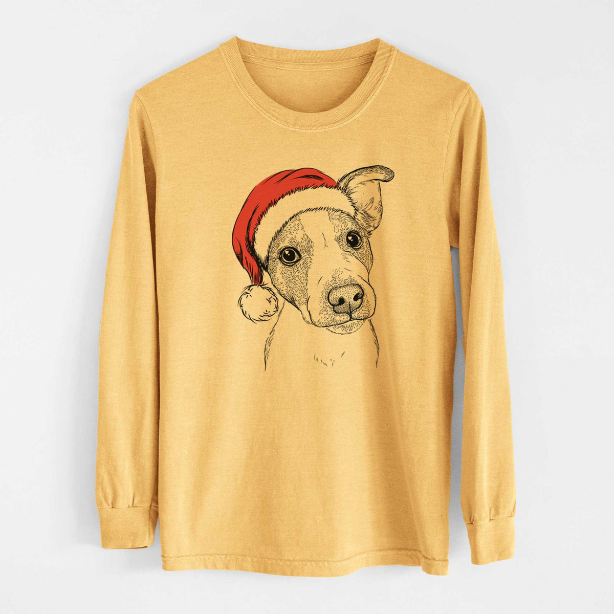 Santa Bosse the Jack Russell Terrier - Heavyweight 100% Cotton Long Sleeve