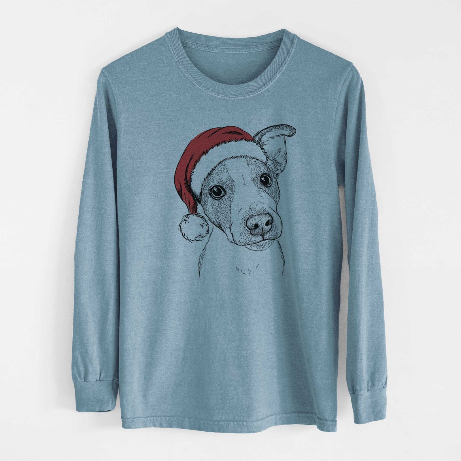 Santa Bosse the Jack Russell Terrier - Heavyweight 100% Cotton Long Sleeve