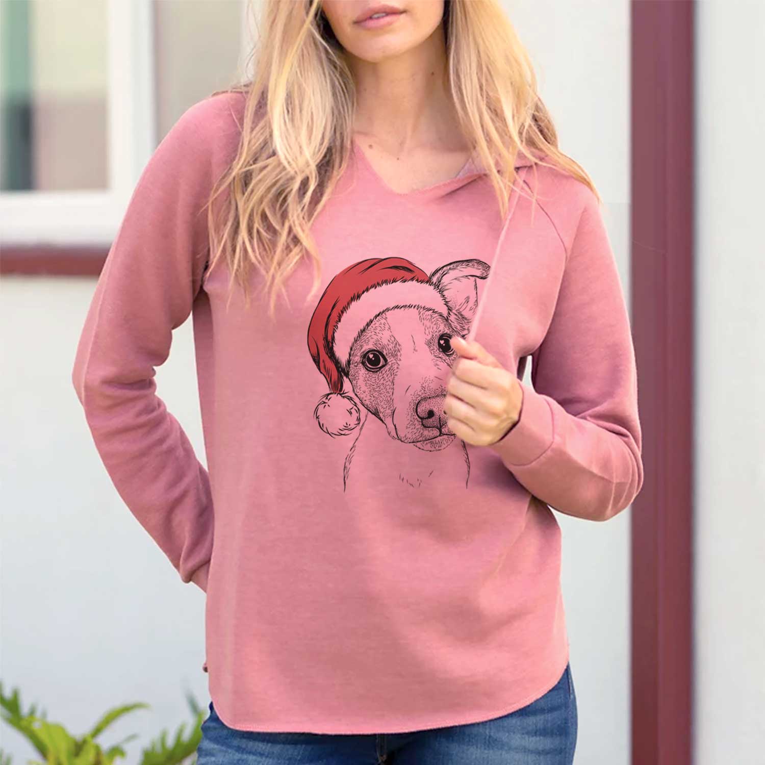 Santa Bosse the Jack Russell Terrier - Cali Wave Hooded Sweatshirt