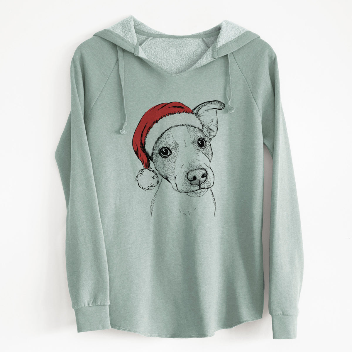 Santa Bosse the Jack Russell Terrier - Cali Wave Hooded Sweatshirt