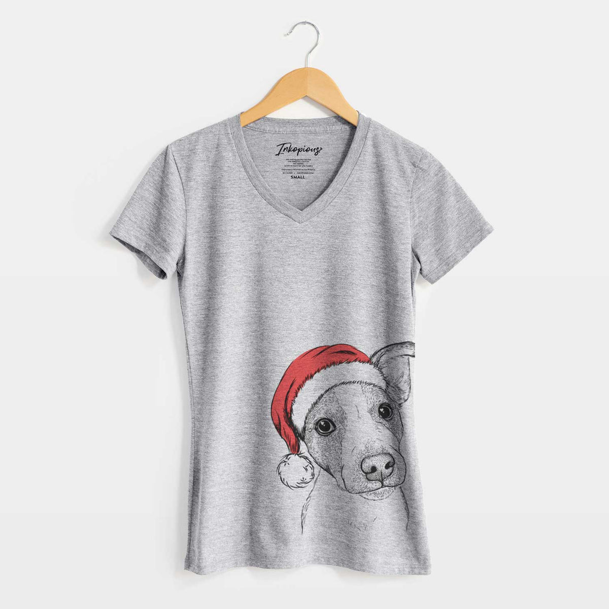 Santa Bosse the Jack Russell Terrier - Women's V-neck Shirt