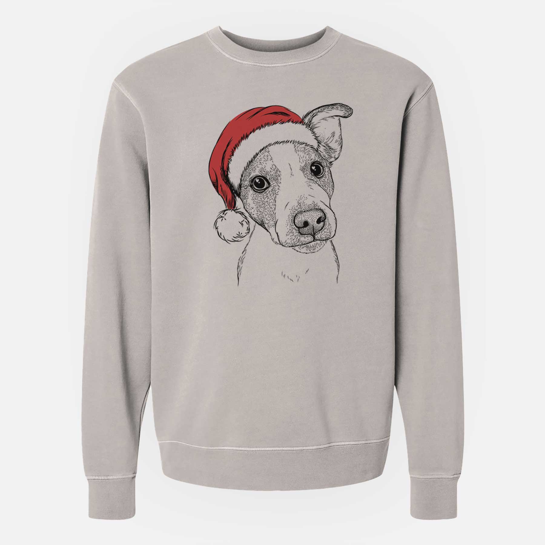 Santa Bosse the Jack Russell Terrier - Unisex Pigment Dyed Crew Sweatshirt