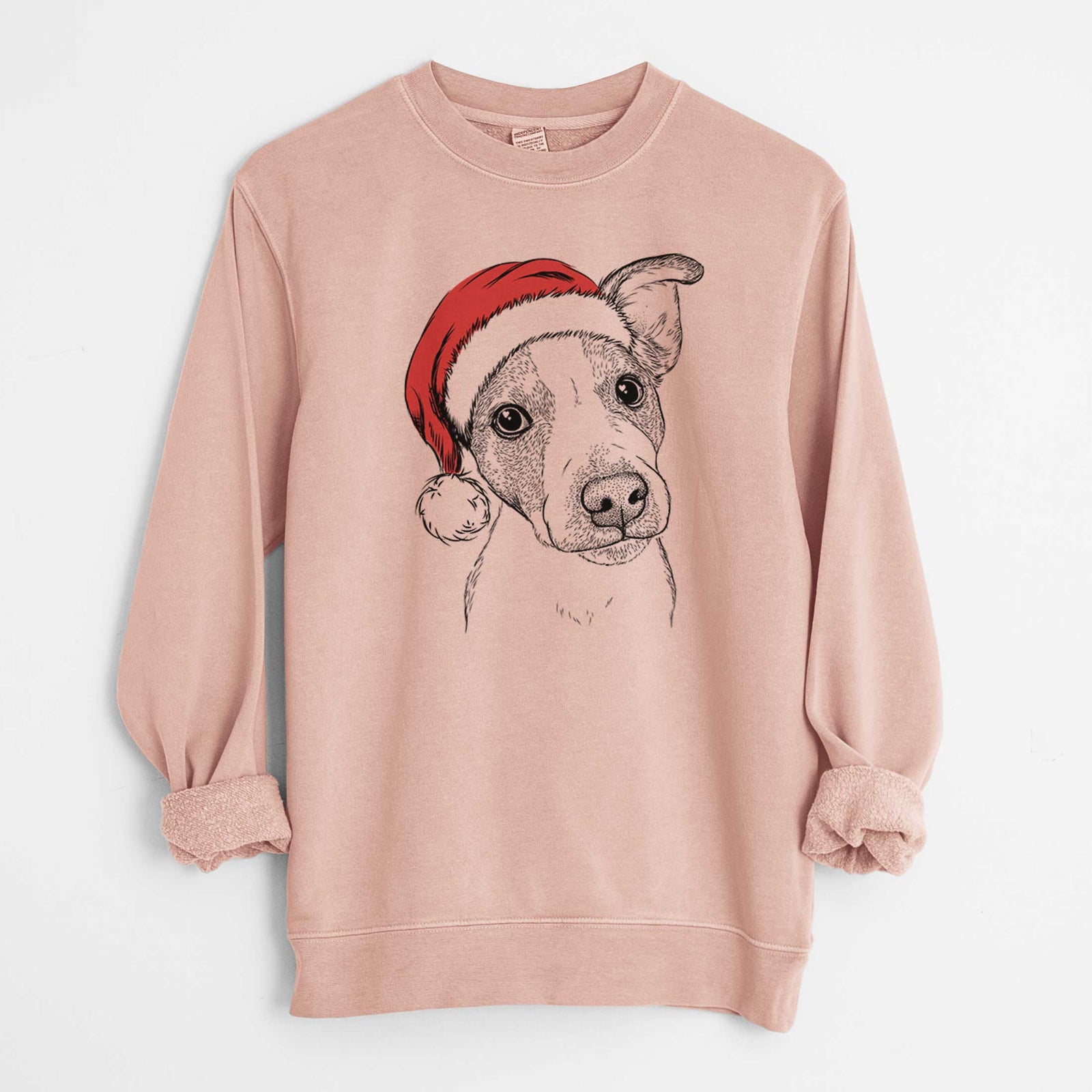 Santa Bosse the Jack Russell Terrier - Unisex Pigment Dyed Crew Sweatshirt