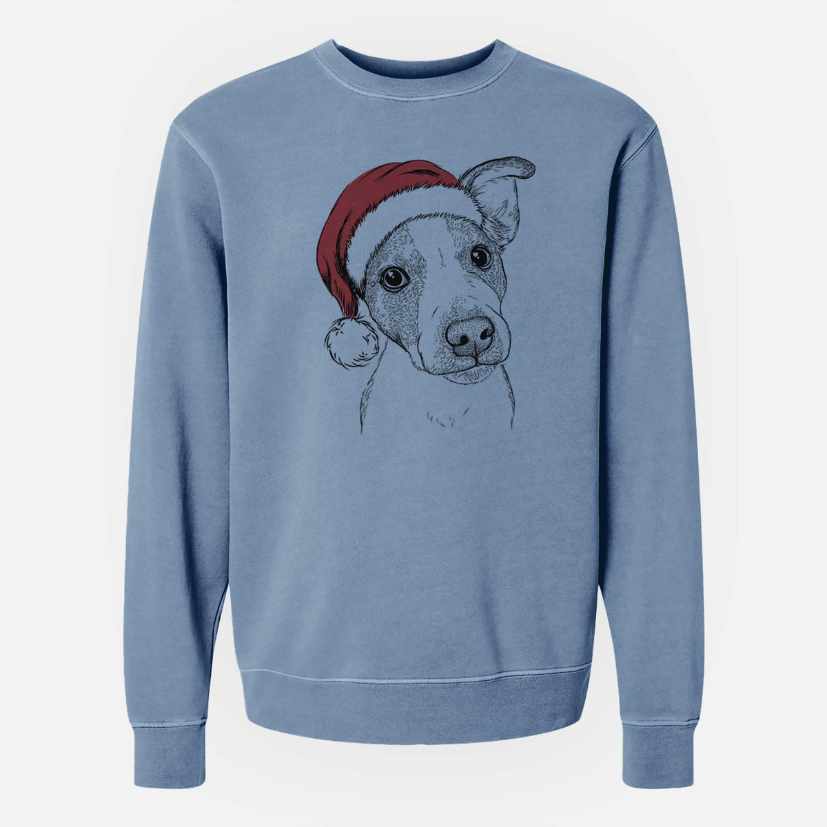 Santa Bosse the Jack Russell Terrier - Unisex Pigment Dyed Crew Sweatshirt