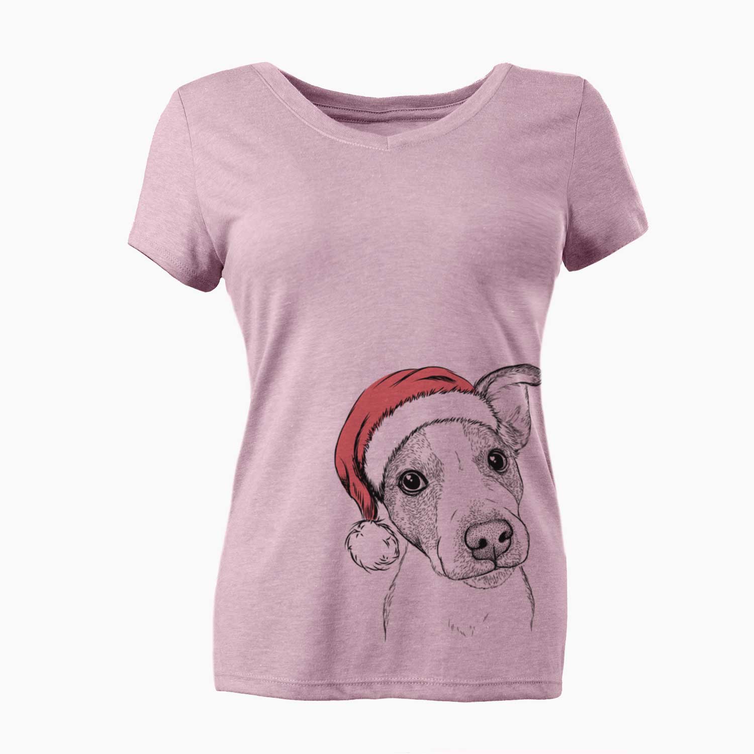 Santa Bosse the Jack Russell Terrier - Women's V-neck Shirt