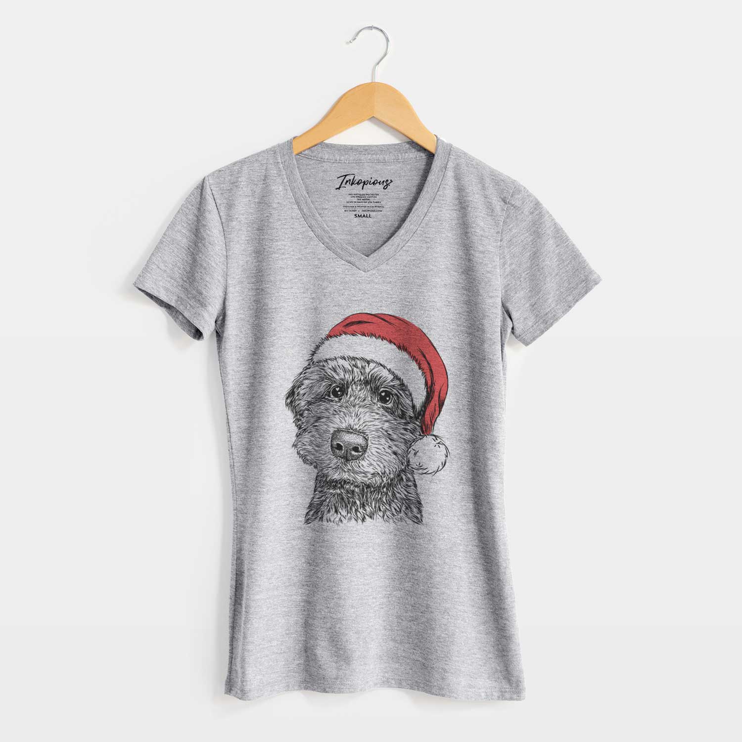 Santa Bowser the Whoodle - Women's V-neck Shirt