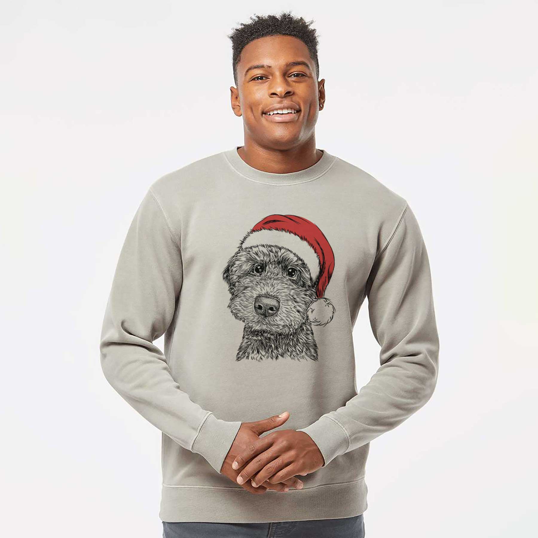 Santa Bowser the Whoodle - Unisex Pigment Dyed Crew Sweatshirt