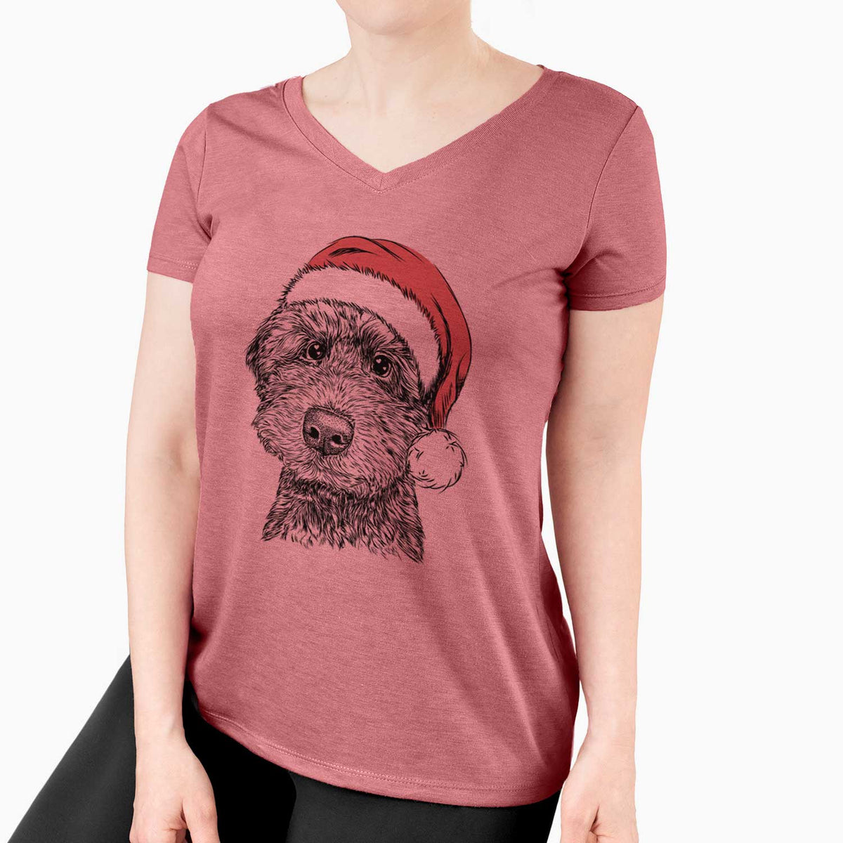 Santa Bowser the Whoodle - Women's V-neck Shirt