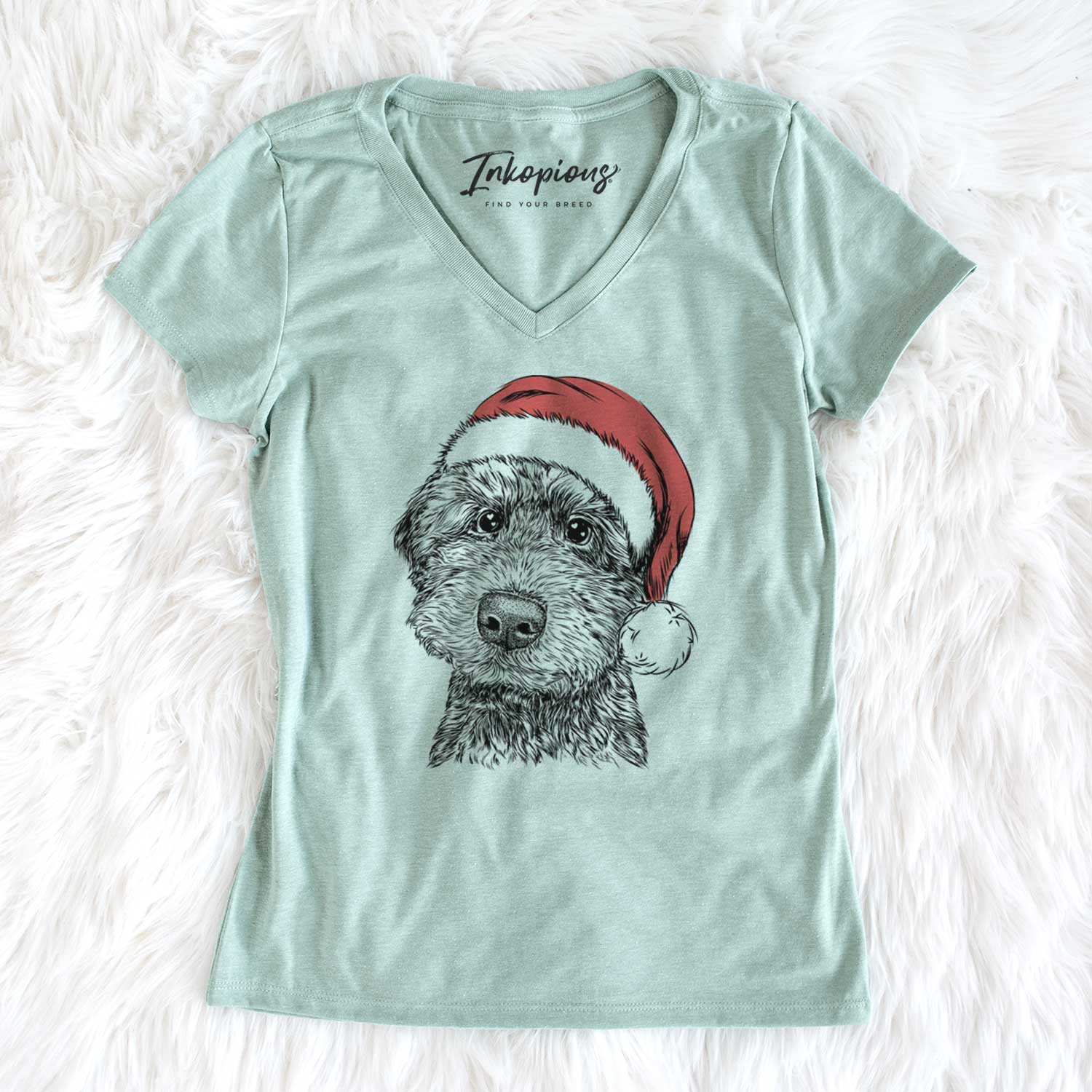 Santa Bowser the Whoodle - Women's V-neck Shirt