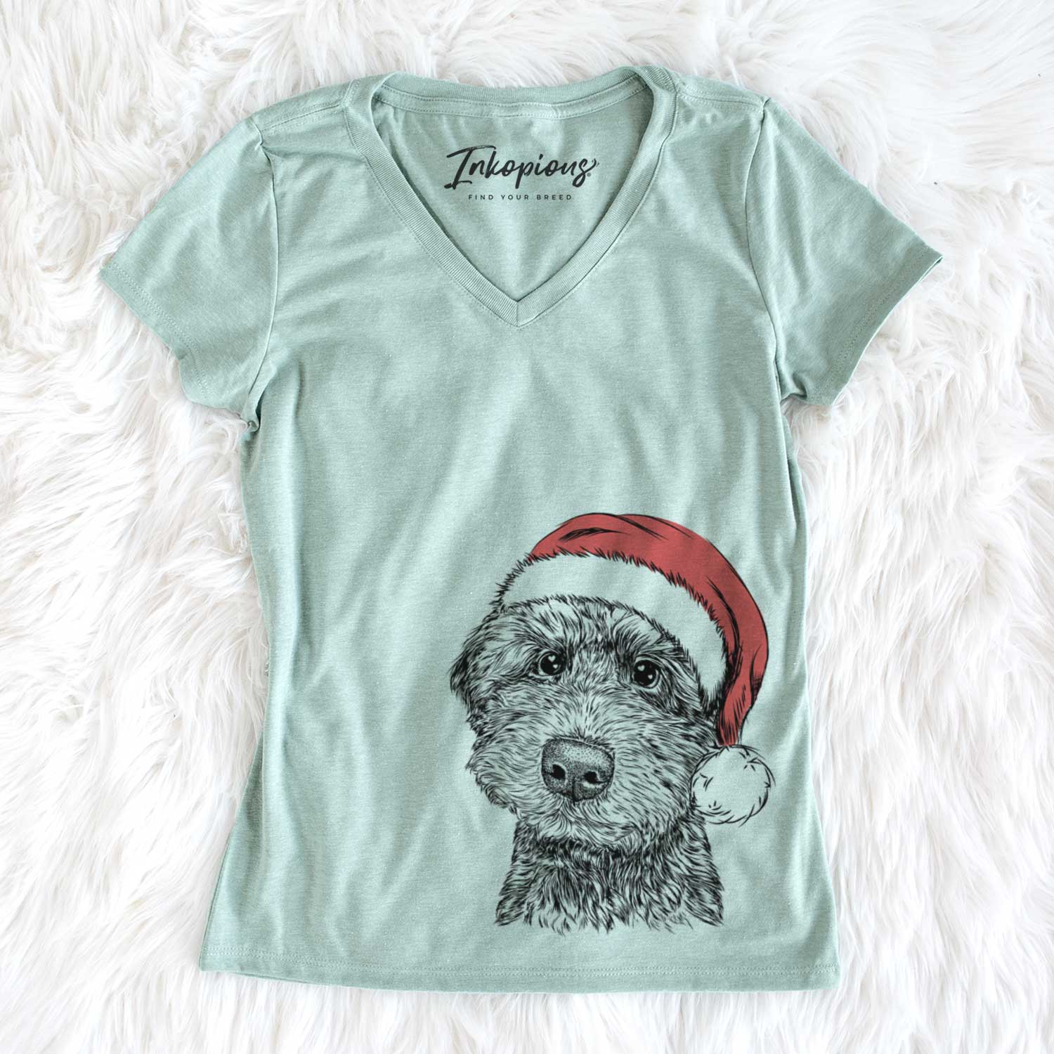 Santa Bowser the Whoodle - Women's V-neck Shirt