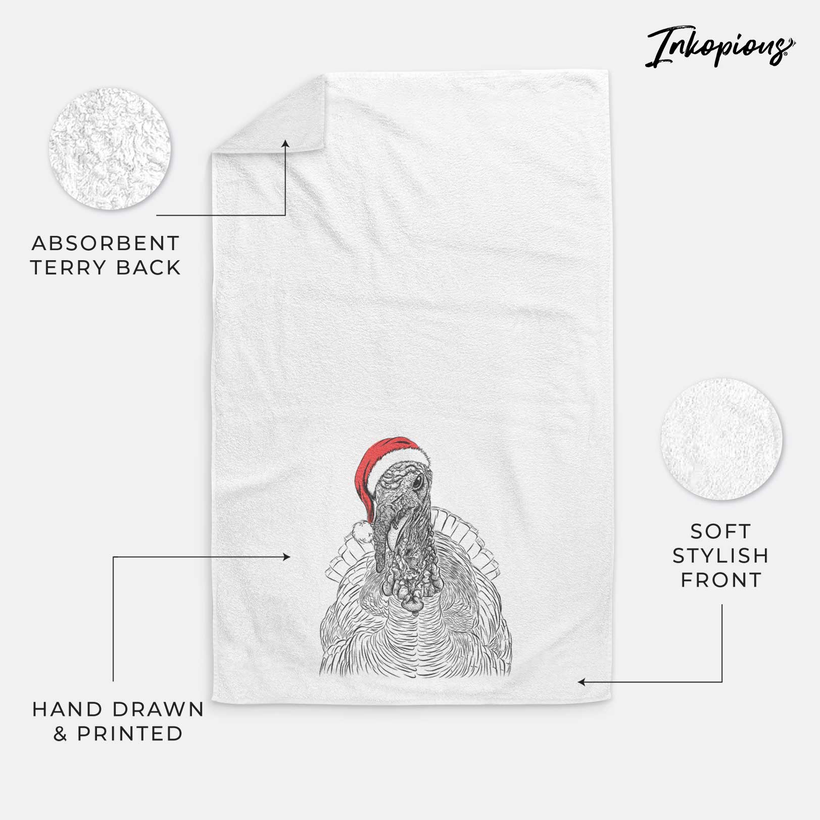 Brady the Turkey Decorative Hand Towel