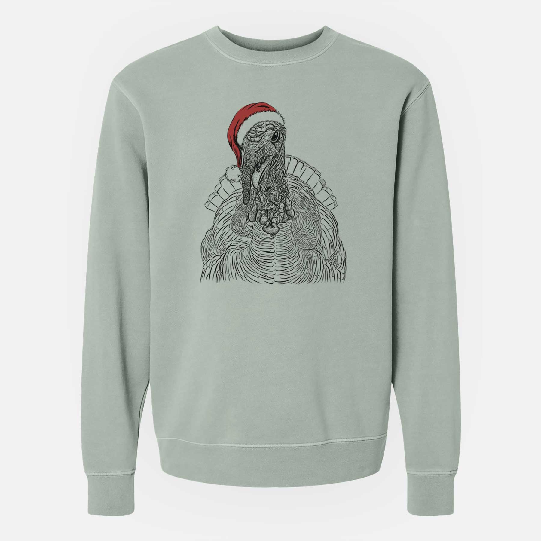 Santa Brady the Turkey - Unisex Pigment Dyed Crew Sweatshirt