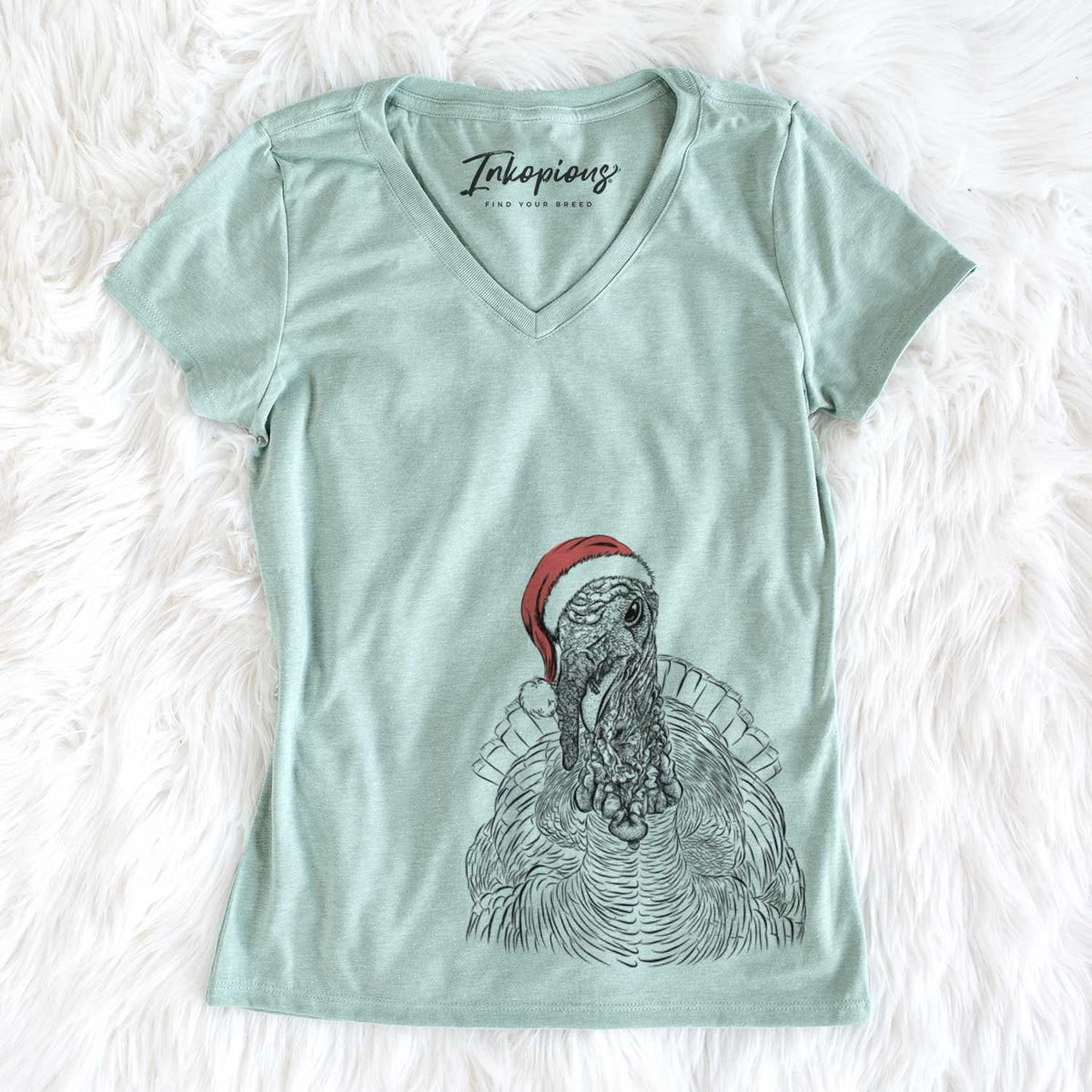 Santa Brady the Turkey - Women&#39;s V-neck Shirt