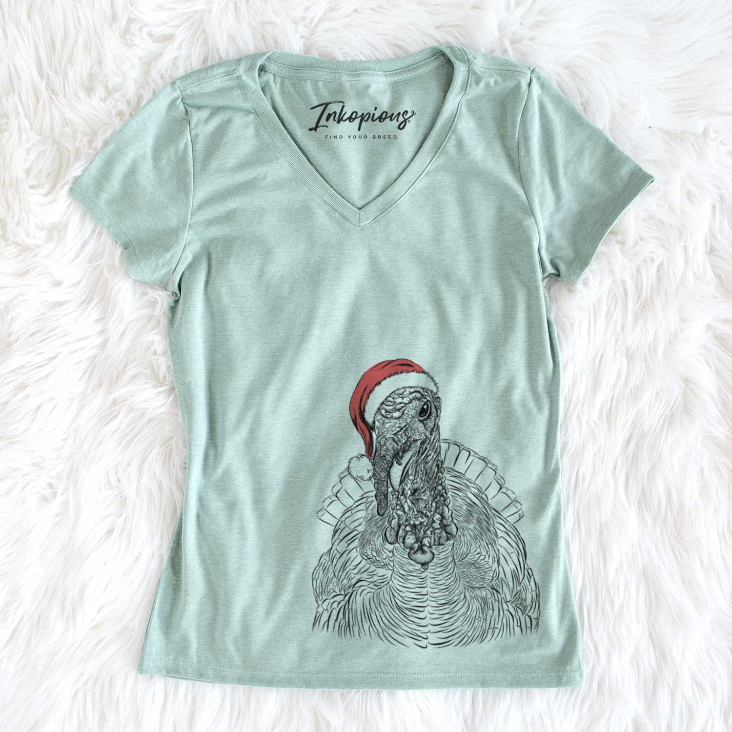 Santa Brady the Turkey - Women's V-neck Shirt