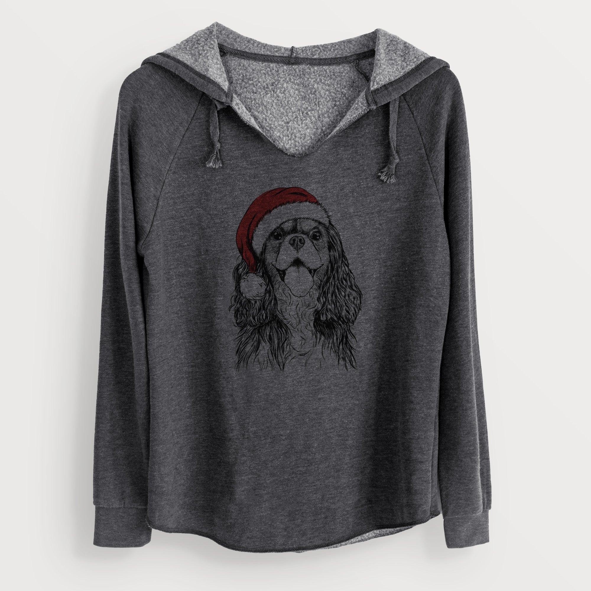 Santa Brandy the Cavalier King Charles Spaniel - Cali Wave Hooded Sweatshirt