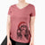 Santa Brandy the Cavalier King Charles Spaniel - Women's V-neck Shirt