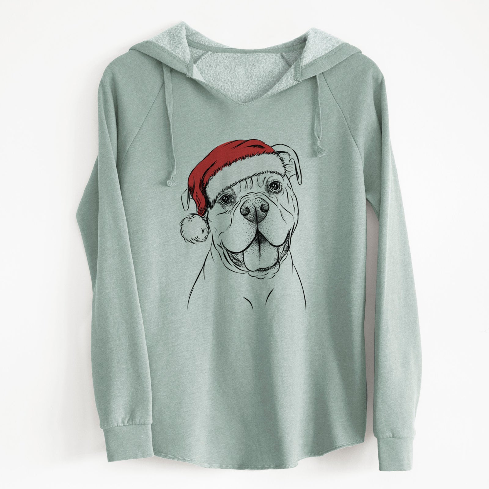 Santa Bravo the Bulldog Mix - Cali Wave Hooded Sweatshirt