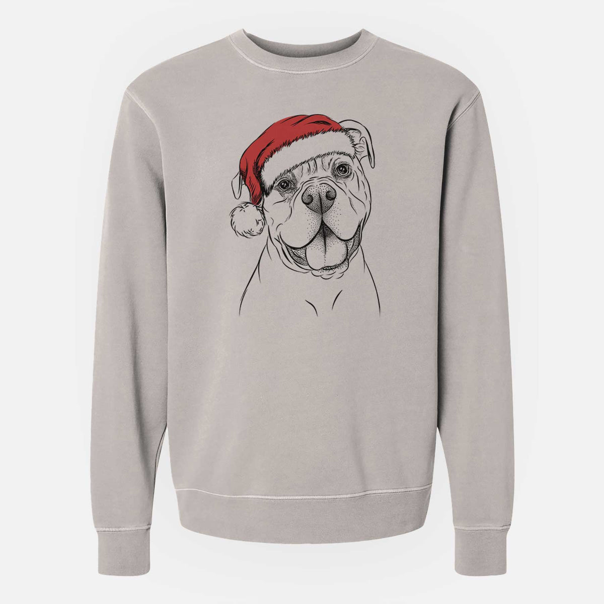Santa Bravo the Bulldog Mix - Unisex Pigment Dyed Crew Sweatshirt