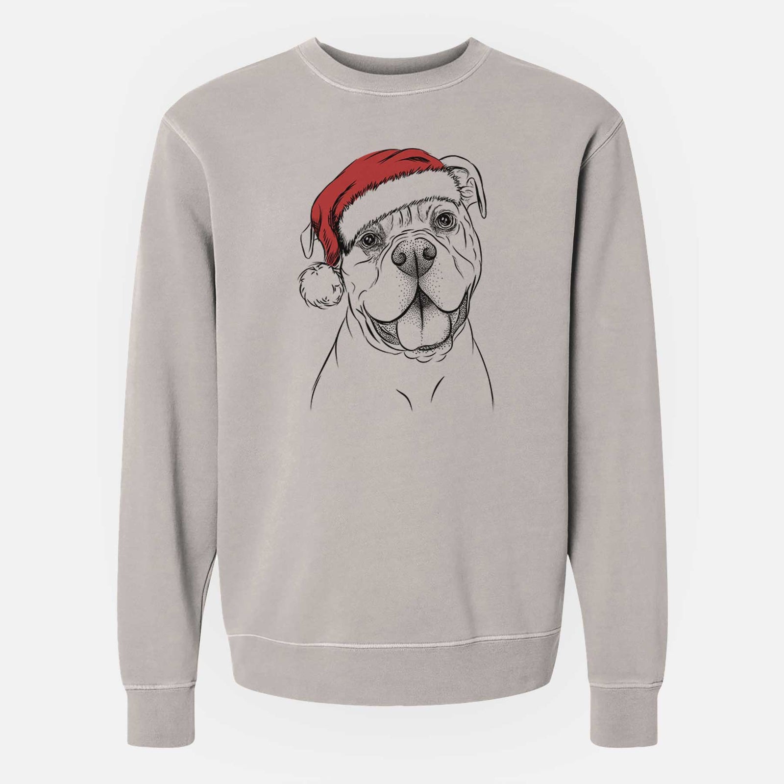 Santa Bravo the Bulldog Mix - Unisex Pigment Dyed Crew Sweatshirt
