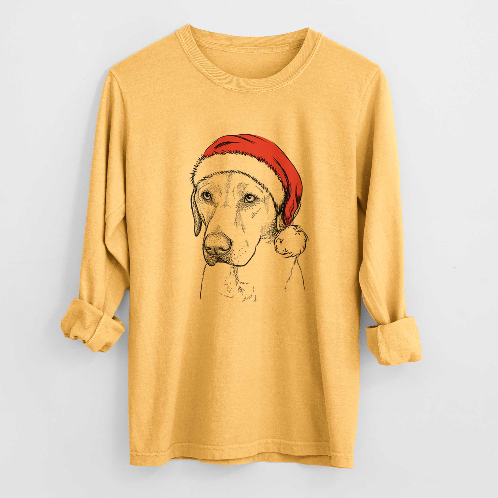 Santa Braxton the Yellow Lab - Heavyweight 100% Cotton Long Sleeve