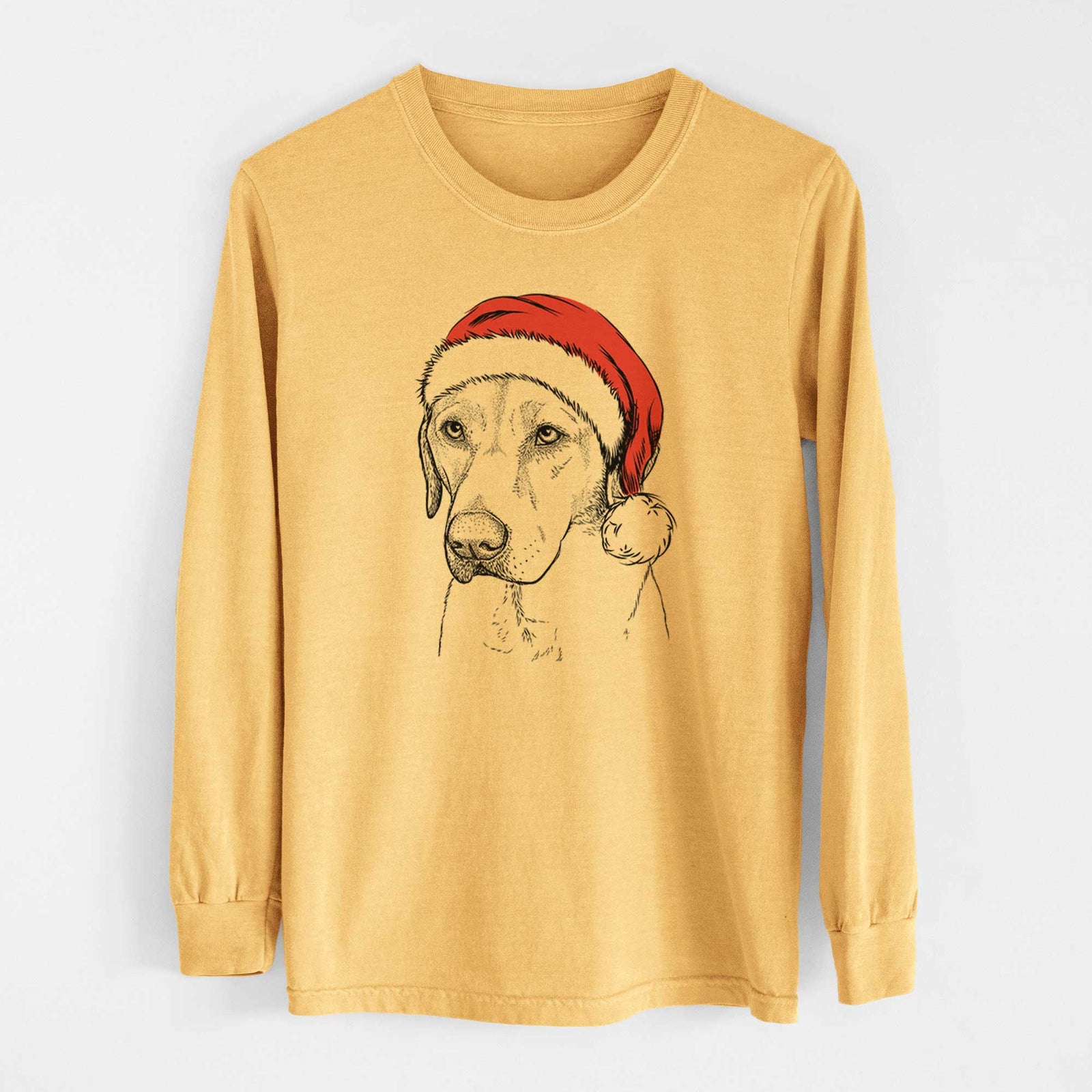 Santa Braxton the Yellow Lab - Heavyweight 100% Cotton Long Sleeve