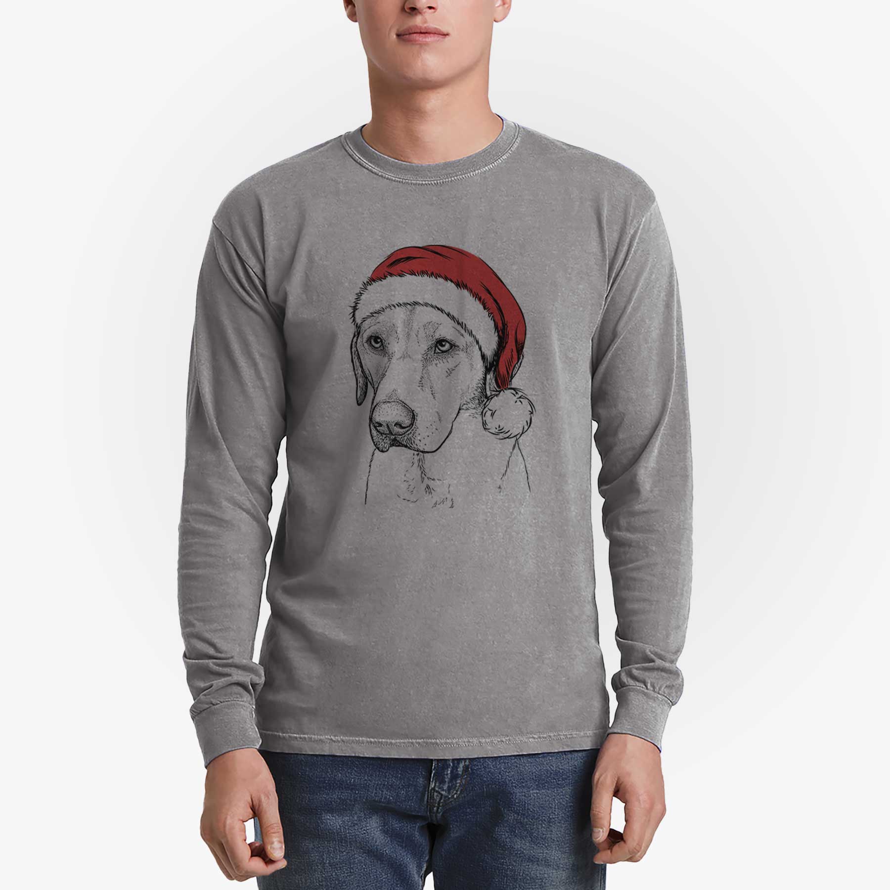 Santa Braxton the Yellow Lab - Heavyweight 100% Cotton Long Sleeve