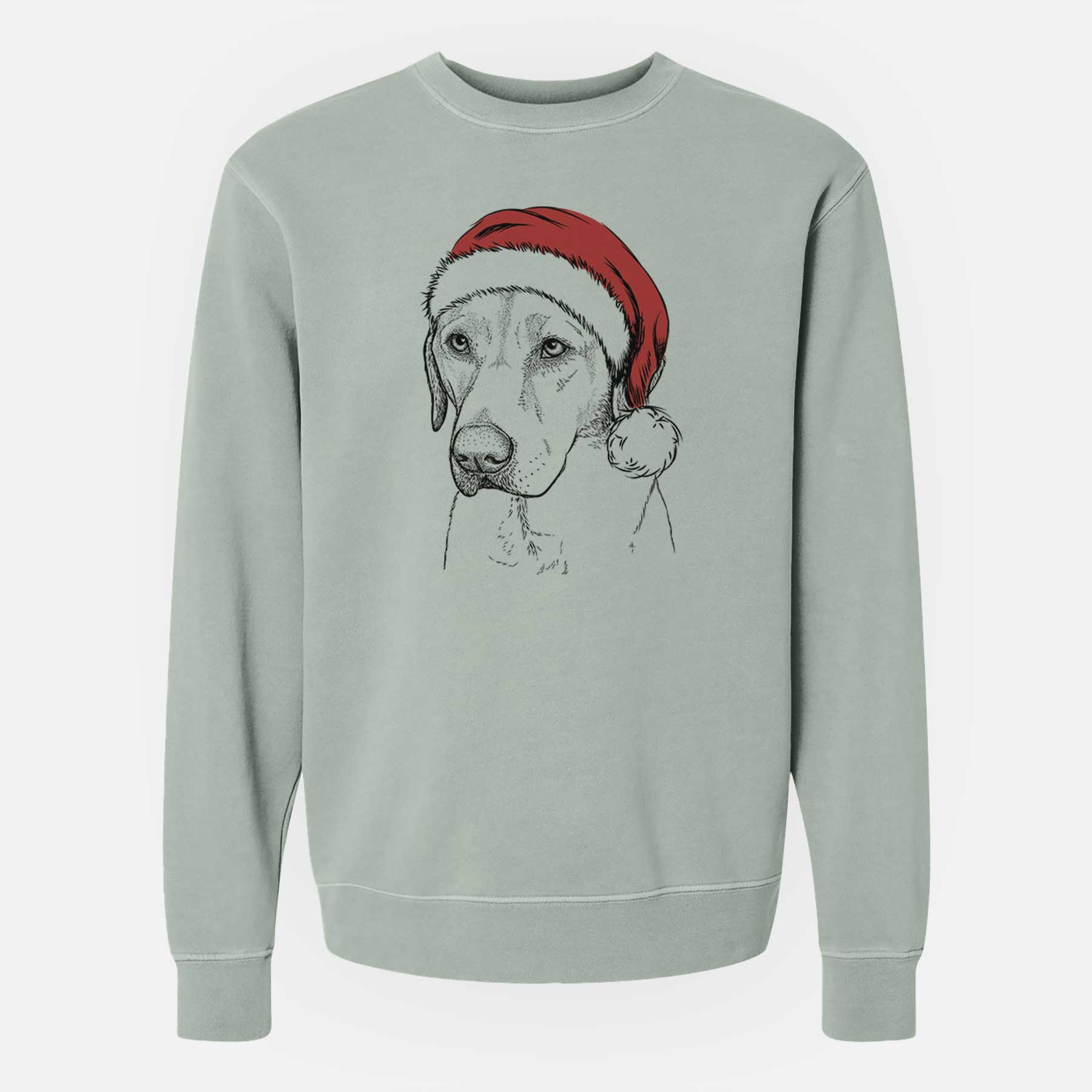 Santa Braxton the Yellow Lab - Unisex Pigment Dyed Crew Sweatshirt