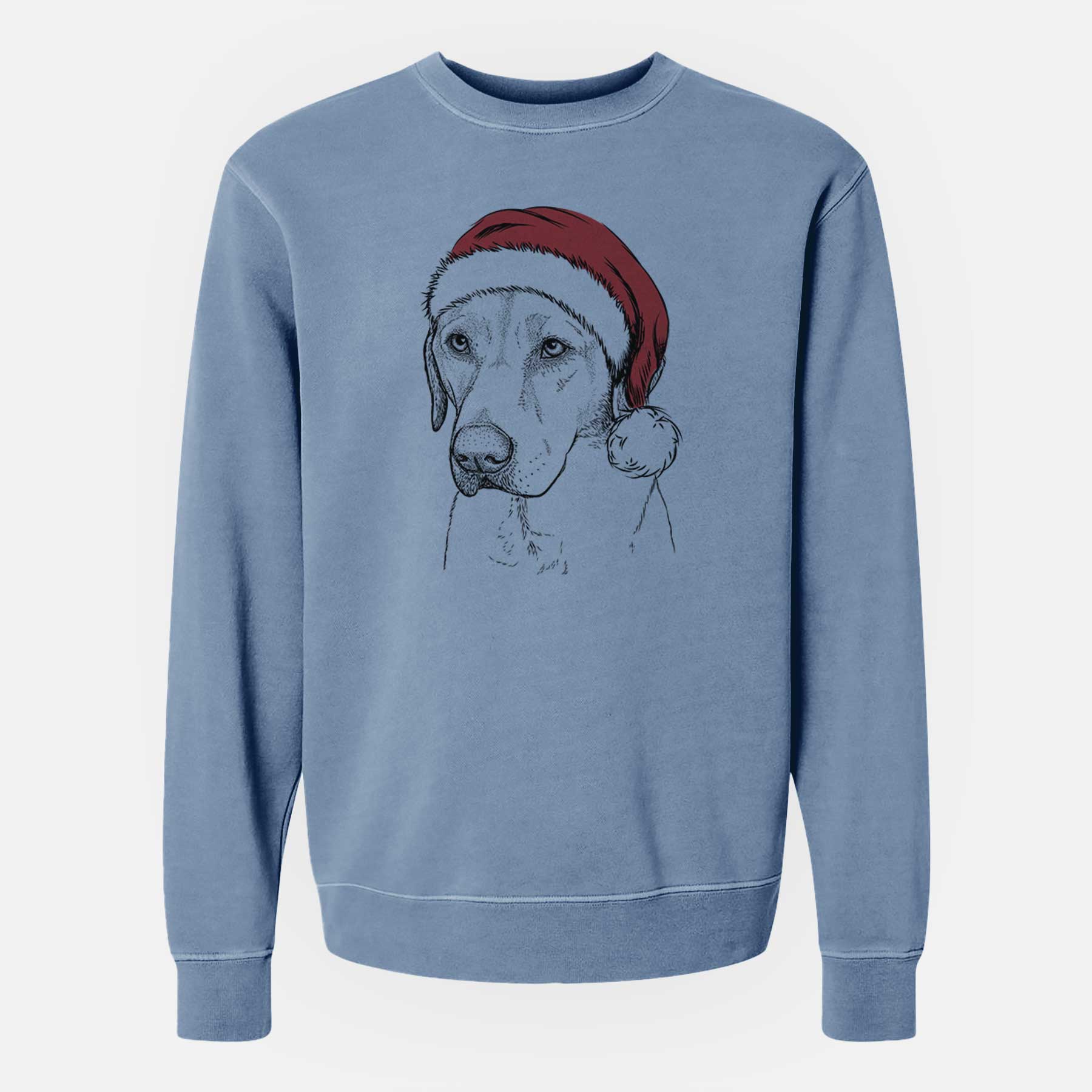 Santa Braxton the Yellow Lab - Unisex Pigment Dyed Crew Sweatshirt