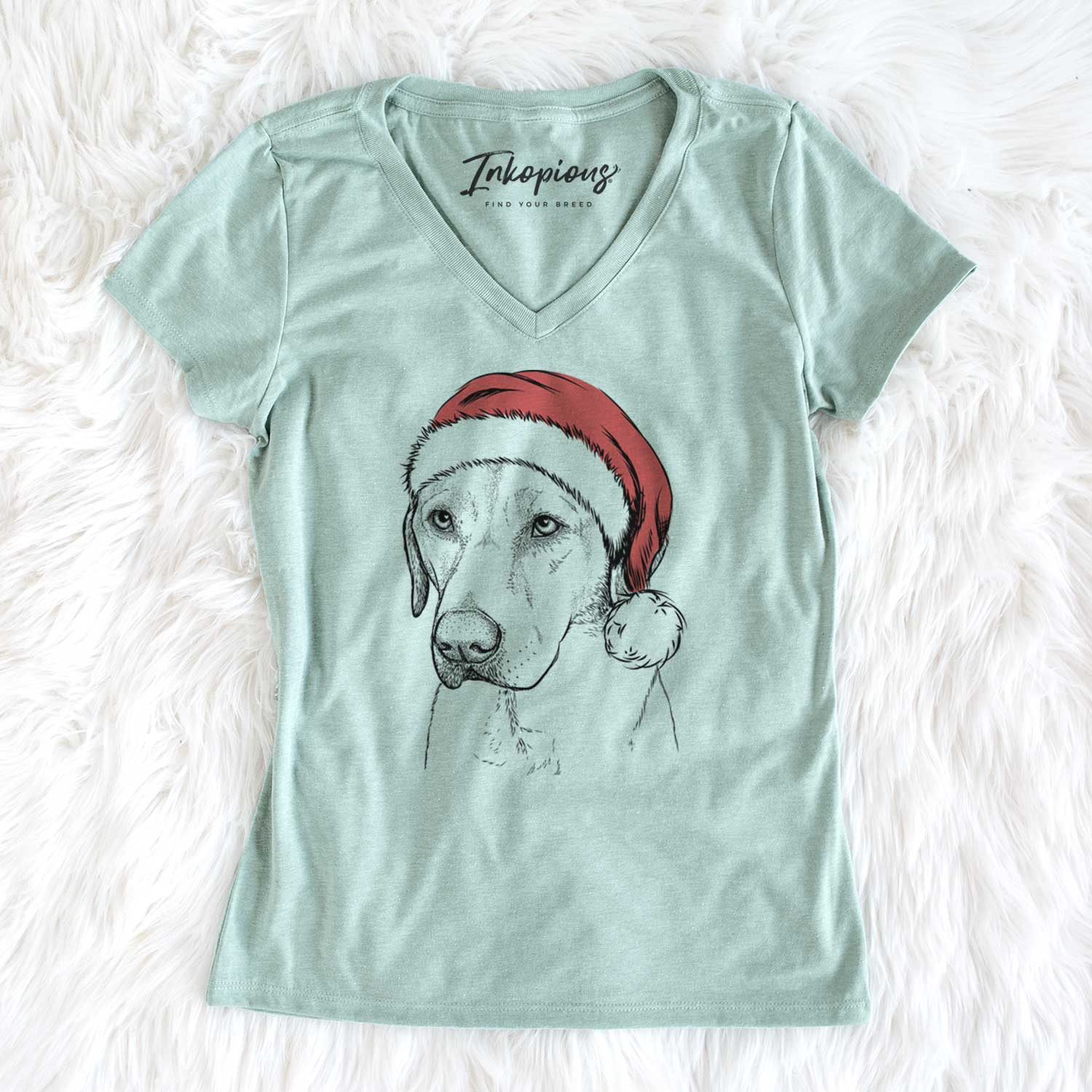 Santa Braxton the Yellow Lab - Women's V-neck Shirt