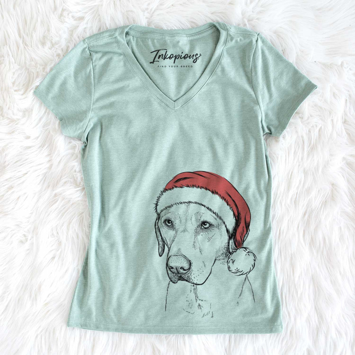 Santa Braxton the Yellow Lab - Women&#39;s V-neck Shirt