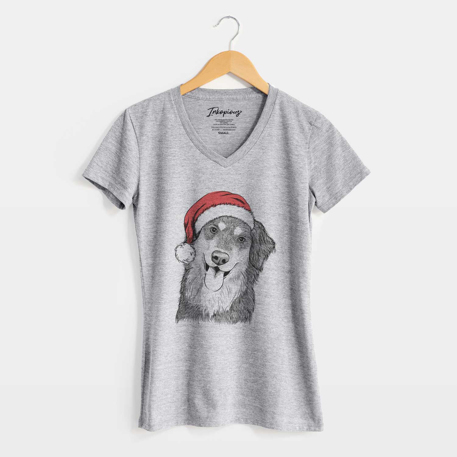 Santa Brodie the Golden Aussie - Women's V-neck Shirt