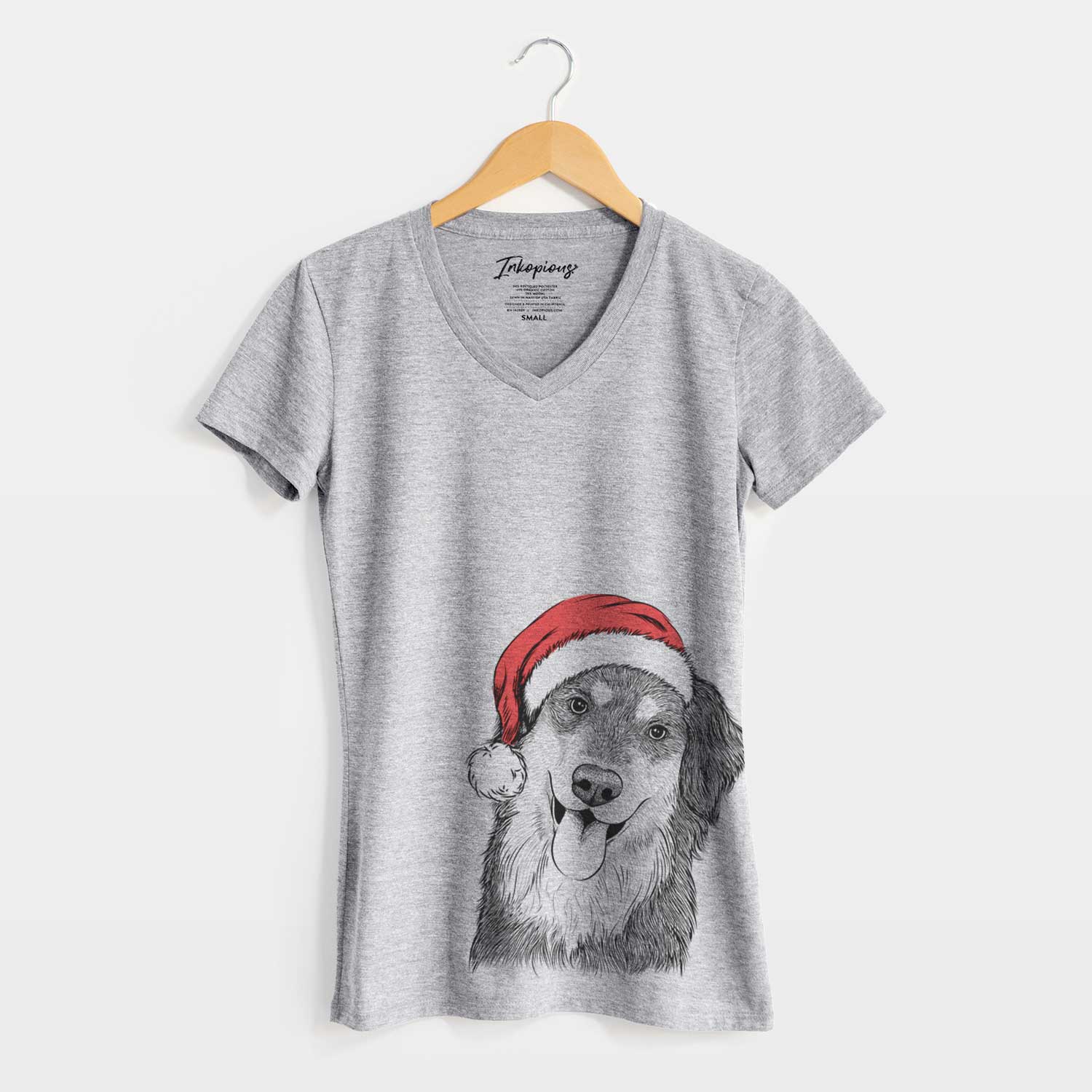 Santa Brodie the Golden Aussie - Women's V-neck Shirt