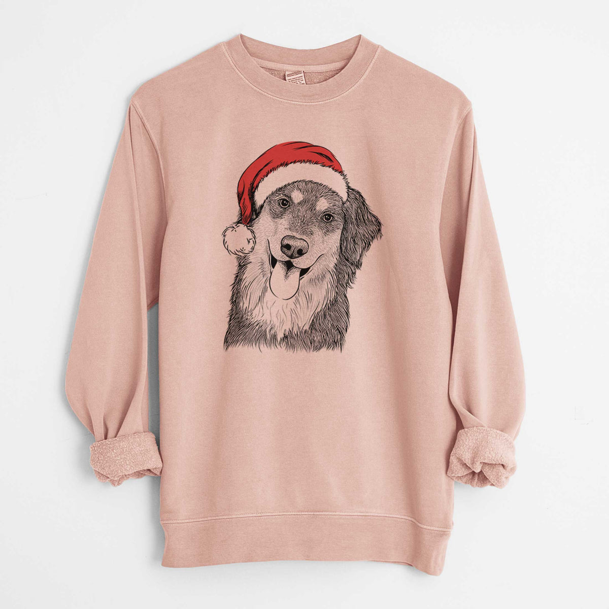 Santa Brodie the Golden Aussie - Unisex Pigment Dyed Crew Sweatshirt