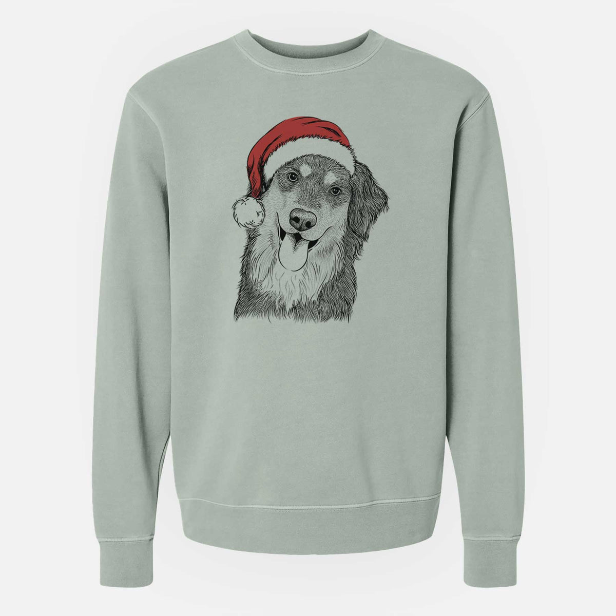 Santa Brodie the Golden Aussie - Unisex Pigment Dyed Crew Sweatshirt