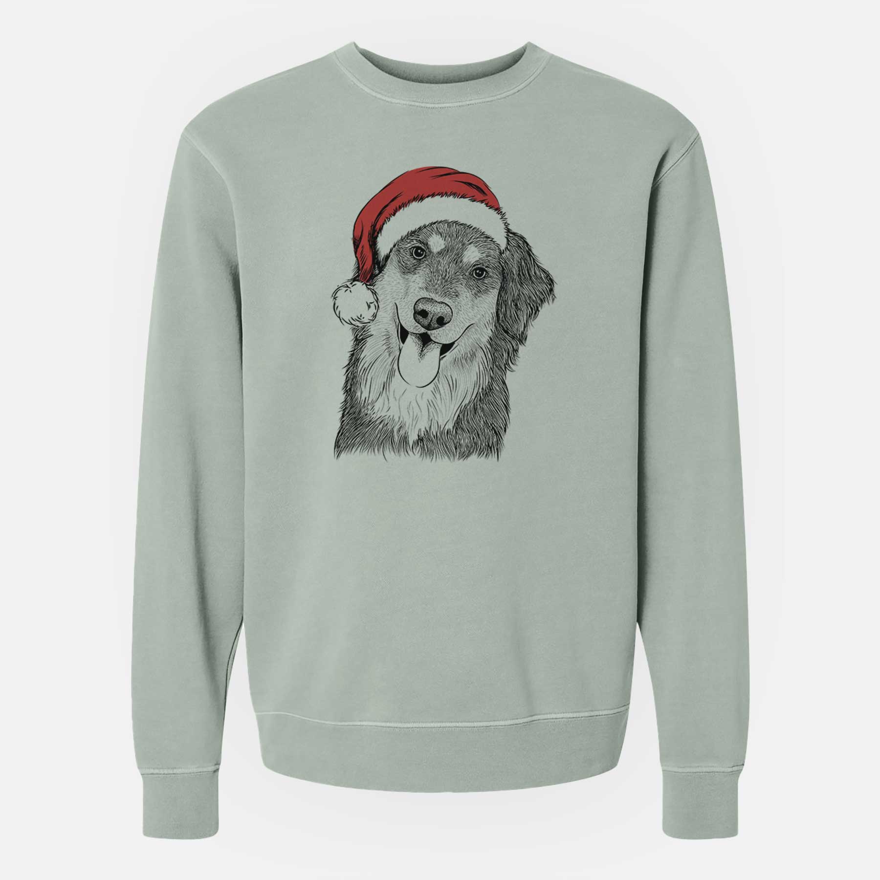 Santa Brodie the Golden Aussie - Unisex Pigment Dyed Crew Sweatshirt