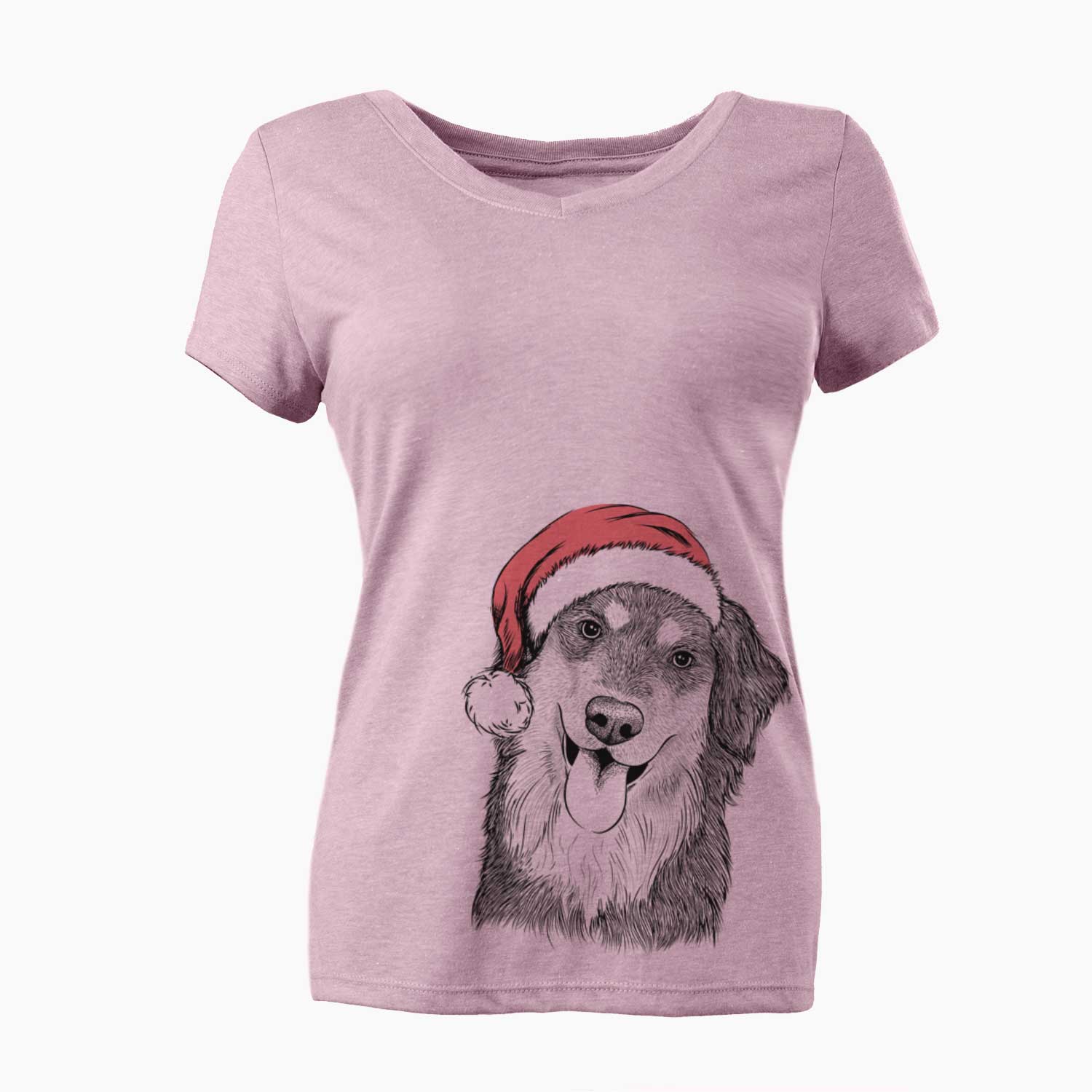 Santa Brodie the Golden Aussie - Women's V-neck Shirt