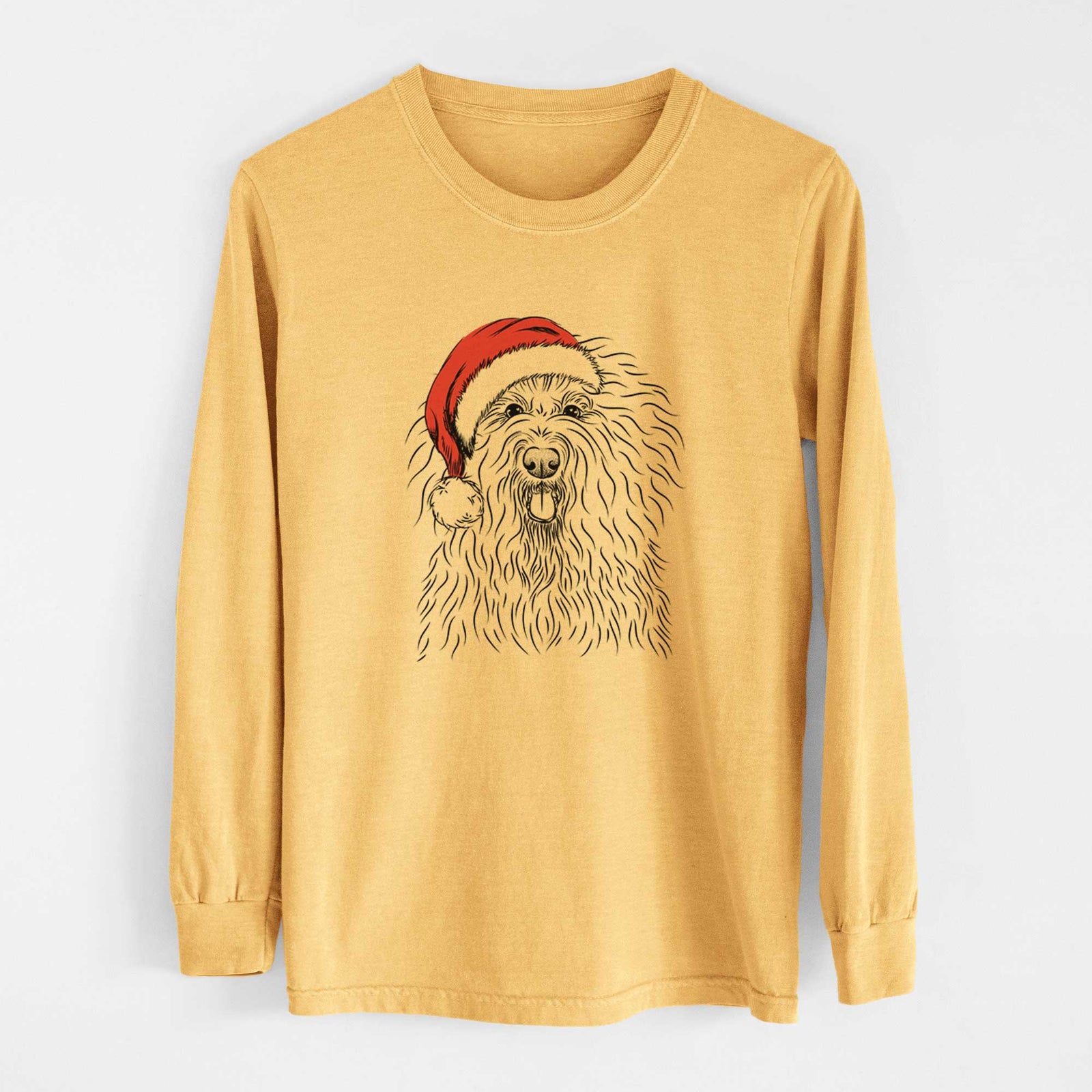 Santa Brody the Old English Sheepdog - Heavyweight 100% Cotton Long Sleeve