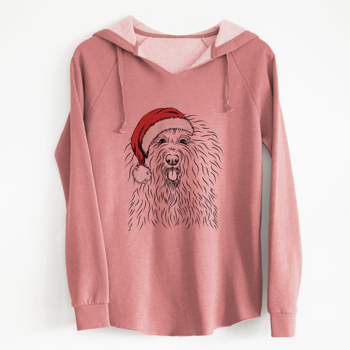 Santa Brody the Old English Sheepdog - Cali Wave Hooded Sweatshirt