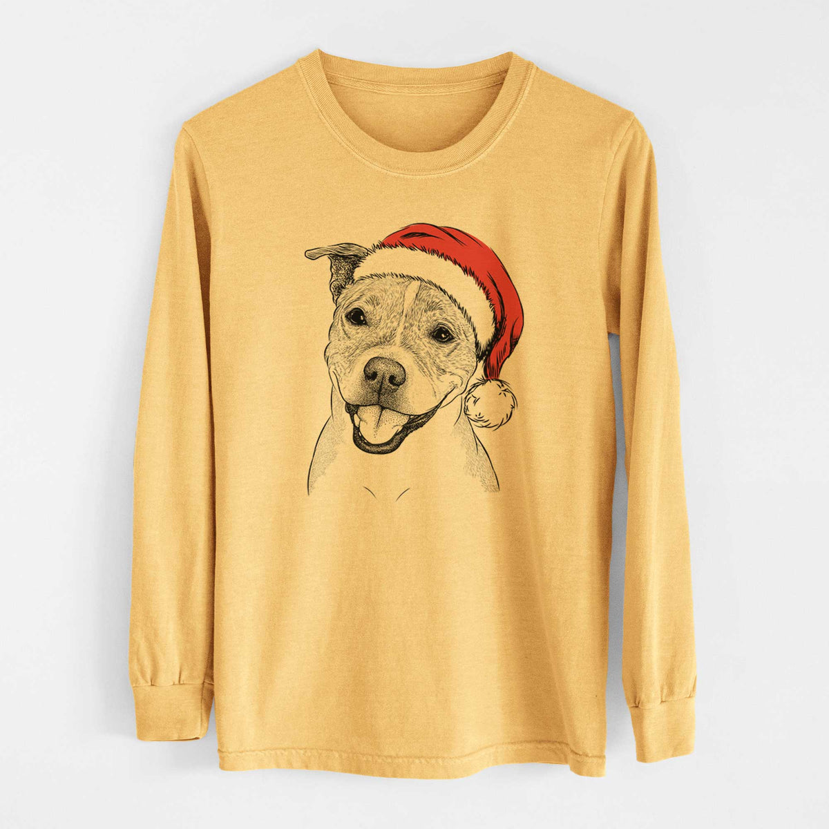 Santa BrookLyn the Staffordshire Bull Terrier - Heavyweight 100% Cotton Long Sleeve