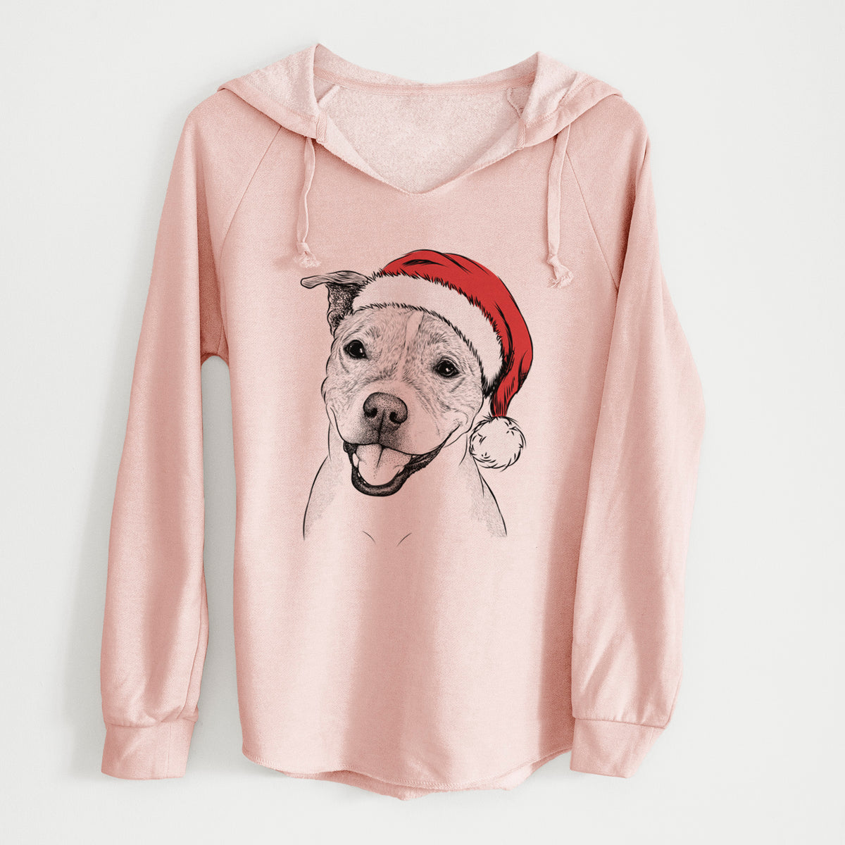 Santa BrookLyn the Staffordshire Bull Terrier - Cali Wave Hooded Sweatshirt